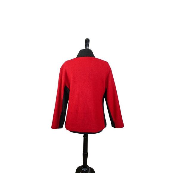 Carson Wool Light Jacket Applique Flowers Red Whimsygoth Folk Boho XL - Picture 3 of 4